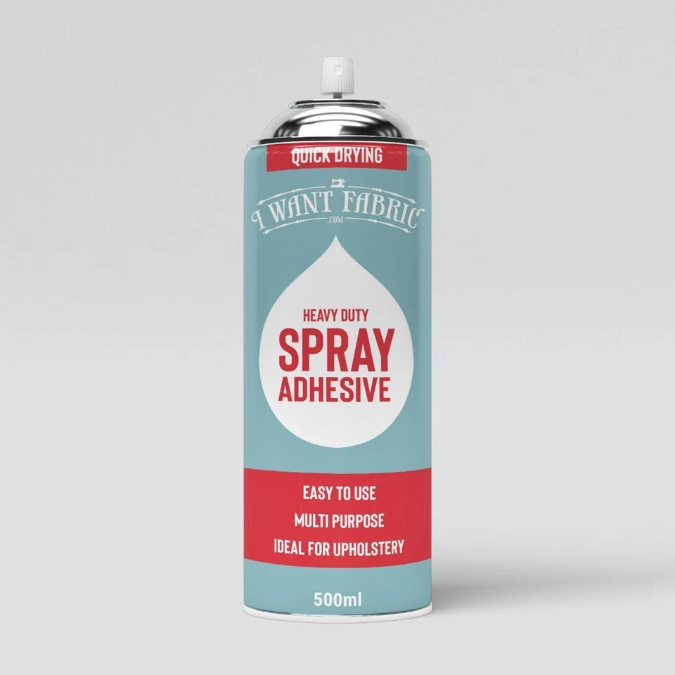 I WANT FABRIC Heavy Duty Spray Glue 500ml Upholstery Adhesive Quick Drying Multipurpose