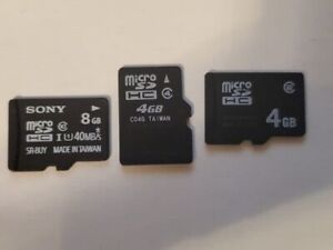 3 micro sd cards 8gb 4gb 4gb