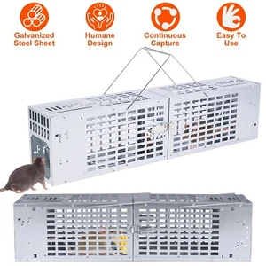 2 in 1 Live Animal Trap Catch Humane Chipmunk Rodent Mouse Trap Catch Release - Picture 1 of 14