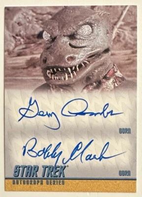 STAR TREK : GARY COMBS/BOBBY CLARK as GORN DUAL AUTO CARD DA30 - Image 1 of 2