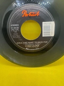 Cyndi Lauper 45  Girls Just Wanna Have Fun/Right Track Wrong Train - Picture 1 of 4