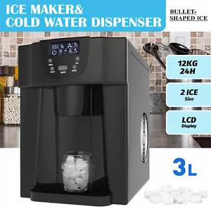 Countertop Ice Maker Machine 2-in-1 Water Dispenser 3L Commercial Ice Cube Tray - Picture 1 of 13