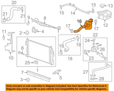 GM OEM 16-19 Impala Cooling Radiator Components-Reservoir Hose 23220061 - Image 1 of 2