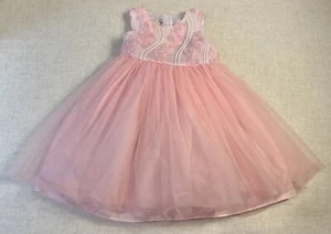 Pippa & Julie Pink Tulle Dress  Sleeveless  Tulle Flowers  Crindoline Lined  2T - Picture 1 of 6