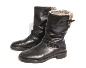 Cole Haan Country D13350 Damengröße 7,5 B schwarz Leder Biker wasserdicht Stiefel - Bild 1 von 12