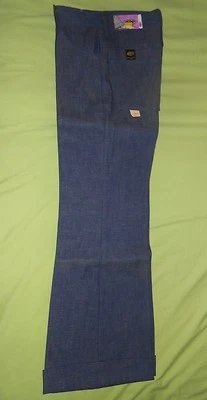 Pantalones de mezclilla hippy de los años 70 vintage HOMBRE niño/niña 16 puño regular pantalones de mezclilla azules! Foto 1 de 2