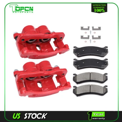 Front Brake Calipers & Ceramic Pads For Chevrolet GMC Silverado 1500 2002-2006 - Image 1 of 4