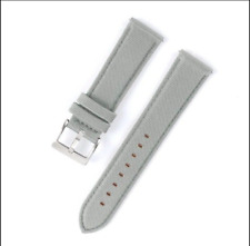 22mm Gray Sailcloth Watch Strap Band Leather Backing Quick Release 316L Buckle