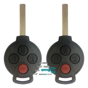 2 For 2008 2019 2010 2015 Smart Fortwo 4 Button Remote Car Key Fob KR55WK45144 - Picture 1 of 2
