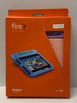 Amazon Kid-Proof Case for 12th Generation 2022 Fire 7 tablet - Purple And Coral - Image 1 of 3