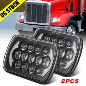 5x7 7x6 LED Headlights Halo DRL Hi-Lo Beam For Peterbilt 365 367 2008-2017 Truck - Picture 1 of 11