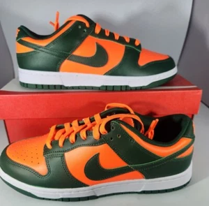 Nike Dunk Low Retro 'Miami Hurricanes' Shoes (DD1391-300) Men's 9 - Picture 1 of 5