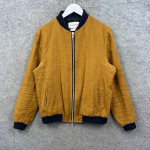 Oliver Spencer Jacket Mens Medium Beige Bermondsey Bomber 100% Linen Coat - Picture 1 of 9