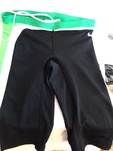 Nike Youth Boys Swim Trunks Size 28 Black w. Green/White NWOT Waistband Tie - Picture 1 of 8