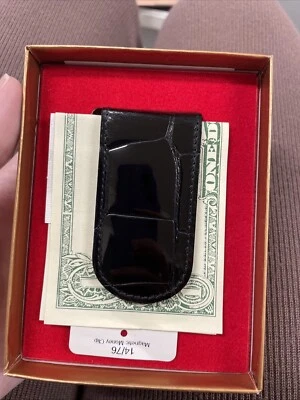 Clip magnético para dinero cocodrilo negro BOSCA  Foto 1 de 4