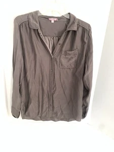 Calypso St. Barth 100 % Seide grau Bluse Hemd Größe S Knopfleiste Small (wie besehen) - Bild 1 von 6