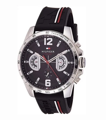 TOMMY HILFIGER Decker 1791473 Black Dial Men's Watch 46mm - Image 1 of 4