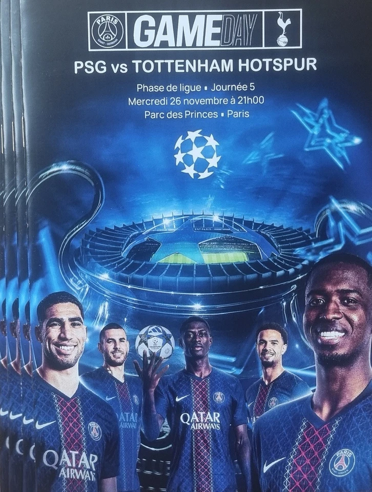 2025 PARIS SAINT GERMAIN PSG v TOTTENHAM HOTSPUR SPURS CL PROGRAMME FROM GROUND - Image 1 of 1
