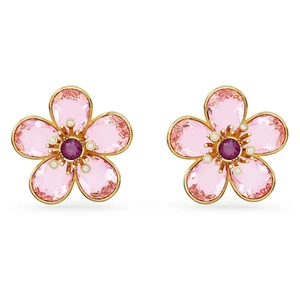 Swarovski Crystal Idyllia Stud Earrings Flower, Pink, Gold-Tone Plated 5656635 - Picture 1 of 9