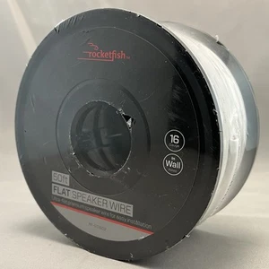Rocketfish 50’ Flat 16 Gauge Speaker Wire / RF-G11602 White - Picture 1 of 6