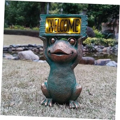 Rana Solar Bienvenida Jardín Estatuas Decoración Exterior - Rana Bronce (Bienvenida Rana) Foto 1 de 4