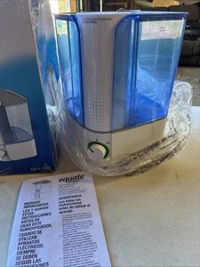 Equate Warm Mist Humidifier,Visible,Filter Free,White & Blue,Top Fill,1.3 Gallon - Picture 1 of 6