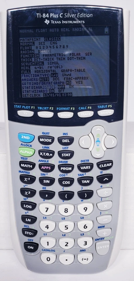 TI-84 Plus C Silver Edition Color Graphing Calculator w/ Cover  TESTED - Image 1 of 3