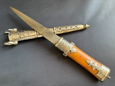 Кинжал ручной работы Khanjar марокканский большой Jambiya кости захват арабский украшение 14» - Изображение 1 из 4