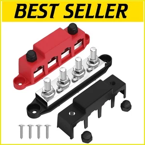 Premium 400A Power Distribution Block with Protective Cover for Cars & Boats - Picture 1 of 8