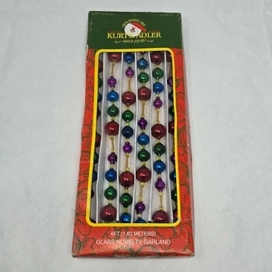 KURT S. ADLER SANTA'S WORLD 6 FUSS WEIHNACHTEN GLAS NEUHEIT GIRLANDE MIT BOX - Bild 1 von 5