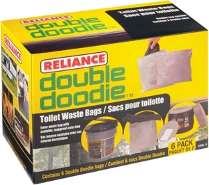 Reliance Double Doodie Toilet Waste Bags Pack of 6 Leak Proof Zip Lock - Picture 1 of 12