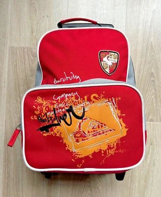 Quiksilver Small Mini Kids Travel Bag Backpack With Wheels Billy Boarding Red - Image 1 of 4