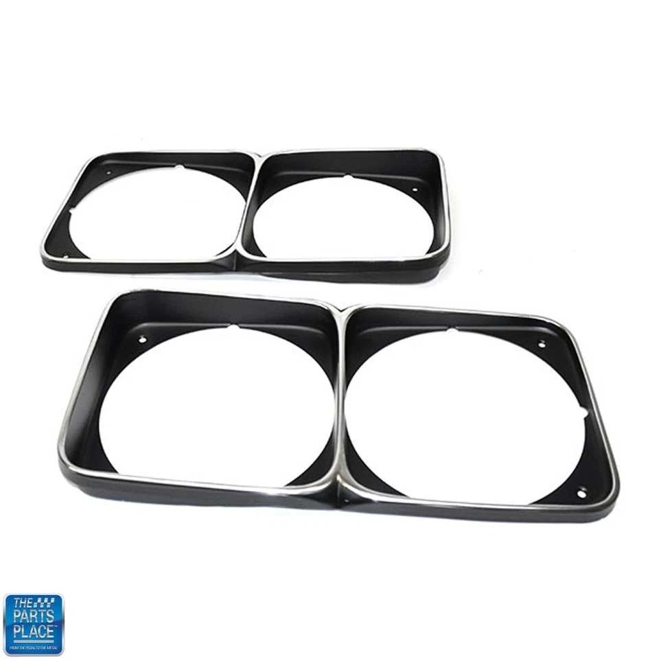 1972 Oldsmobile Cutlass 442 Hurst Olds conjunto de moldura de farol alumínio preto - Imagem 1 de 1