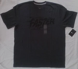 Nike Faster Athletic Yoga Casual T-Shirt Mens L Charcoal Black 729787 060 - Picture 1 of 6