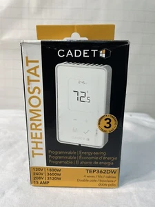 Cadet TEP362DW EnergySaving Double Pole Programmable Thermostat,15A,120/208/208V - Picture 1 of 6