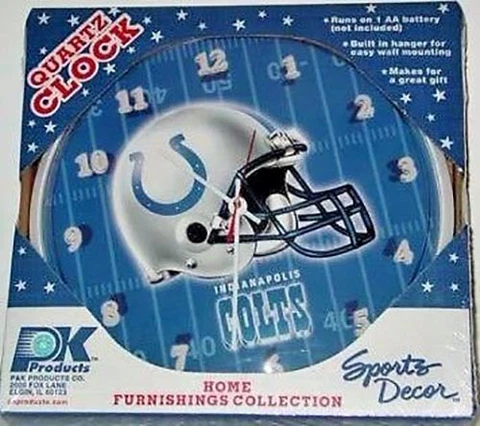 NFL Indianapolis Colts - Round Team Clock, New Cover