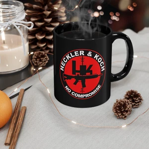 Neu Heckler and Koch Waffen Schusswaffen 11 Unzen 15 Unzen Tee Kaffee Schwarz Becher - Bild 1 von 2