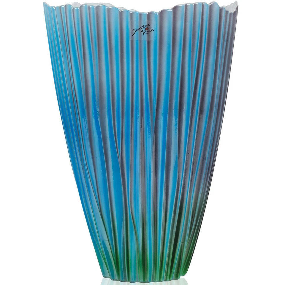BLUE BLOSSOM vase - türkis - 20,5x20,5x30cm - Glas - Bild 1 von 1