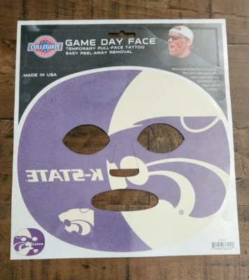 KANSAS STATE WILDCATS NCAA GAME DAY TEMPORARY FACE TATTOO - Image 1 of 2