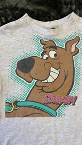 vtg Scooby Doo 1997 Gray Long Sleeve Kids Graphic Tee Shirt SZ L (Stained) - Picture 1 of 22