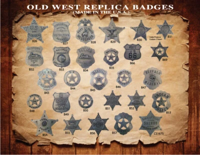 OLD WEST WESTERN BADGES,BUYERS CHOICE,STAR,VINTAGE,COLLECTIBLE, YOU PICK  STYLE - Image 1 of 4