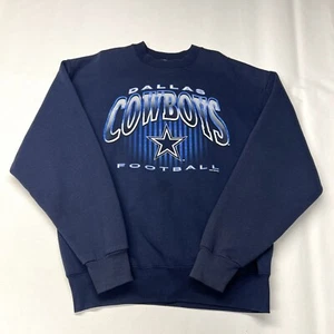 Felpa Vintage Dallas Cowboys Girocollo Uomo XL Blu Calcio Made USA 1995 - Foto 1 di 14