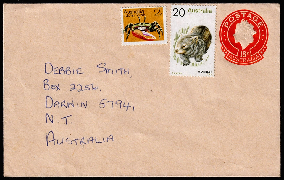 Australia 18c Stamped Cover Uprated w/ Scott 555 & 565 (1974) Uncancelled VF M - Image 1 of 1