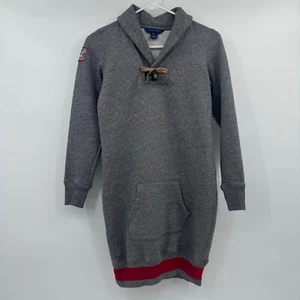 Ralph Lauren Dress Youth Girl XL Gray Sweater Fleece Long Sleeve Preppy Collar - Picture 1 of 11
