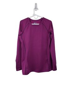 Womens Long Sleeve Base Layer Eddie Bauer First Ascent Large Magenta Striped