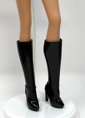 Barbie Basics Model #03 Made to Move Tall Doll Outfit Shoes Black Calf Boots - Image 1 of 4