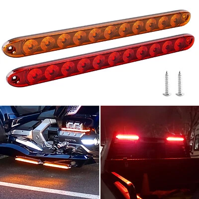 16inch Amber /Red Truck Trailer Light Bar 11LED Stop Turn Tail Brake Light Strip - Image 1 of 4
