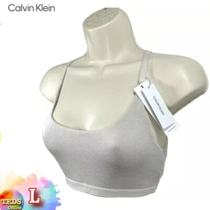 NWT Calvin Klein Women's L Pure Ribbed Full Coverage Unlined Bralette QF6438 - Picture 1 of 10