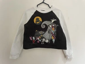 Disney The Nightmare Before Christmas Kids Girl Raglan Long Sleeve Sweatshirt XS - Picture 1 of 4