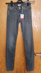 Tommy Hilfiger Denim Ladies Grey Mid Rise Skinny Nora Jeans W24 L32 New With Tag - Picture 1 of 6